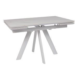 Стол JACK-120, раздвижной 120(30+30)х80, CALAKATTA ST CER/Белый