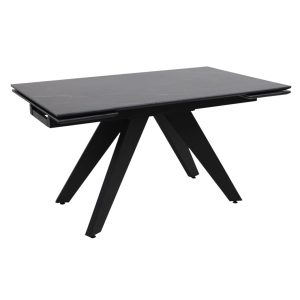 Стол AV 2122, МДФ+керамика, раздвижной 1400 (2000)*850 черный, матовый SHAKESPEARE/черный