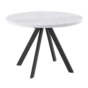 Стол RONDO М-100, круглый раздвижной 100(135), СЕРЫЙ СЛАНЕЦ/Черный