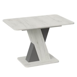 Стол обеденный ЛЮКСЕМБУРГ Тип 3, 1201(1581)*800, дуб крафт белый/серый