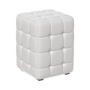 Пуф АРИСТО, кожзам белый, 300х300х400