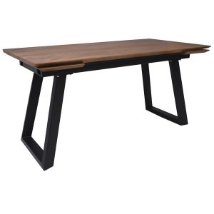 Стол САНГАЙ раздвижной, 160(220)*80*80, дуб мореный/ черный (ПрР-7 DSW (02) ТрН/Р-80)