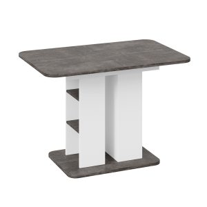 Стол обеденный МЮНХЕН Тип 2, 1100(1490)*700, ателье темный/белый ясень